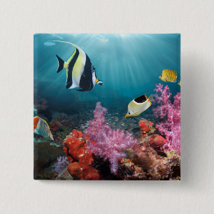 Maurisches Idol der Korallenriff-Landschafts-  Button