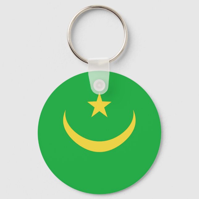Mauritania Fisheye Flag Schlüsselanhänger (Vorderseite)