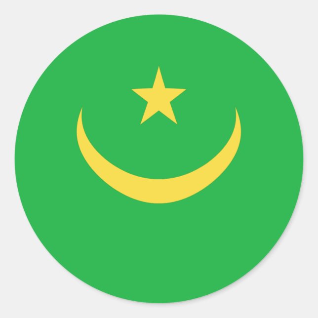 Mauritania Fisheye Flag Sticker (Vorderseite)