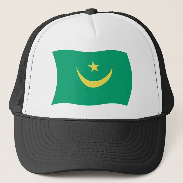 Mauritania Flag Hat Truckerkappe (Vorderseite)