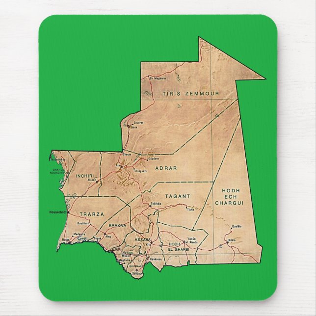 Mauritania Map Mousepad (Vorne)