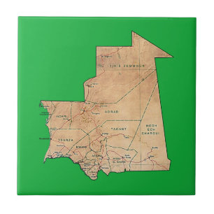 Mauritania Map Tile Fliese