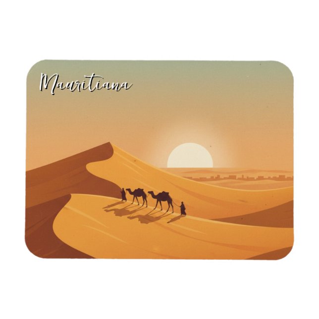 Mauritanische Wüsten-Dünen-Kamel Magnet (Horizontal)