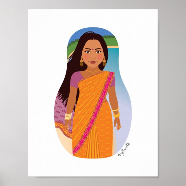 Mauritianischer, indischer Matryoshka-Plakat Poster (Vorne)