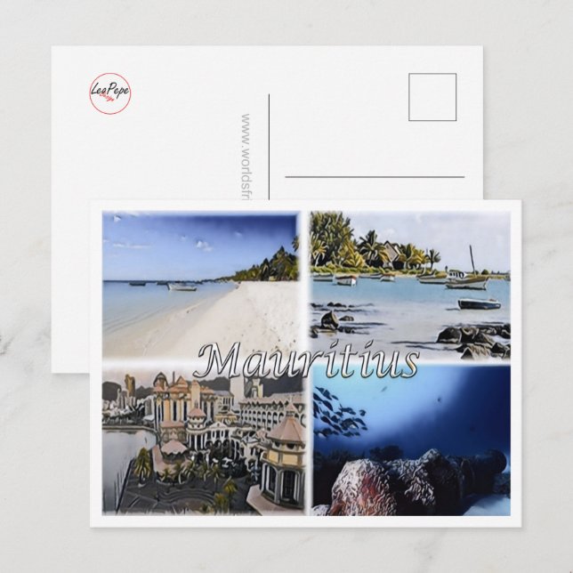 Mauritius - Cap Malheureux - Mosaik - Postkarte (Vorne/Hinten)