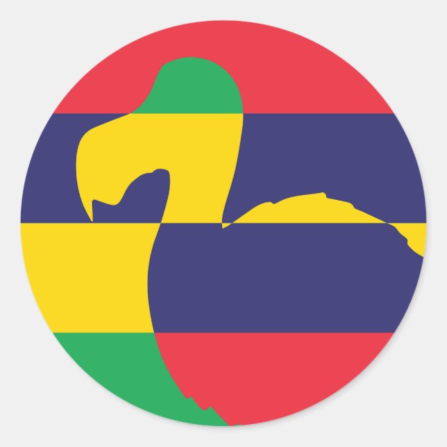Mauritius Dodo Mauritianisches Flag Runder Aufkleber (Vorderseite)