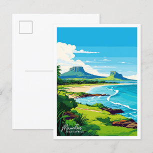 Mauritius East Africa Reisen Vintage Illustration Postkarte