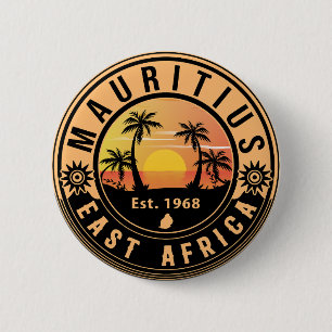 Mauritius East Africa Retro Sunset Souvenirs 60er Button