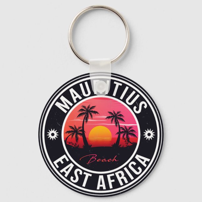 Mauritius East Africa Retro Sunset Souvenirs 60er Schlüsselanhänger (Vorderseite)