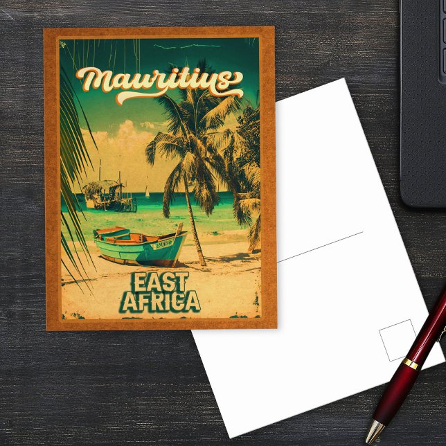 Mauritius East Africa Vintag Palm Trees Souvenirs Postkarte (Von Creator hochgeladen)
