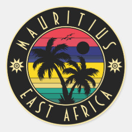 Mauritius East Africa Vintag Palm Trees Souvenirs Runder Aufkleber