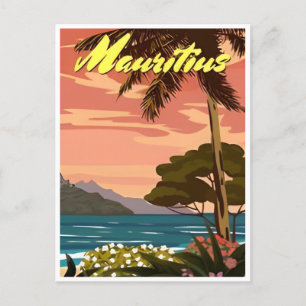 Mauritius East Africa Vintage Reise Palme Postkarte