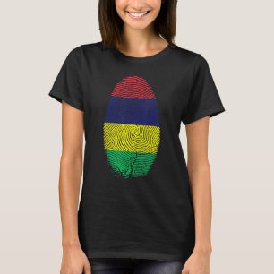 Mauritius Flag Fingerprint ist in meinem DNA-Mauri T-Shirt