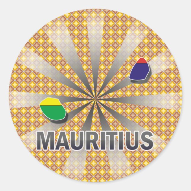 Mauritius Flag Karte 2.0 Runder Aufkleber (Vorderseite)