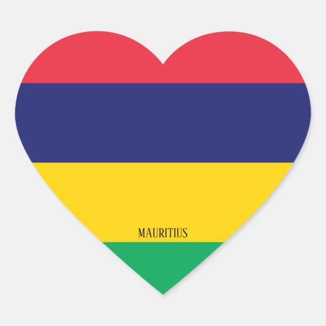 Mauritius Flag Splendid Patriotic Herz-Aufkleber (Vorderseite)