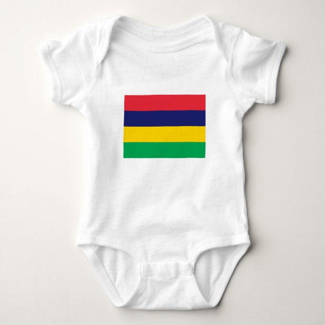 Mauritius-Flagge Baby Strampler (Vorderseite)