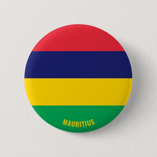 Mauritius Flagge Charming Patriotic Button (Vorderseite)