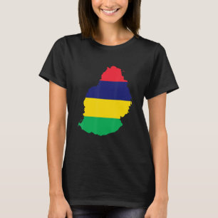 Mauritius-Flagge in Mauritius Kontur Mauritius T-Shirt