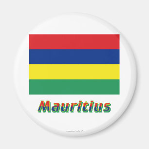 Mauritius-Flagge mit Namen Magnet