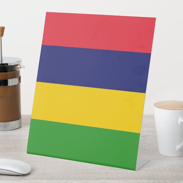 Mauritius-Flagge Sockelschild (In Situ)