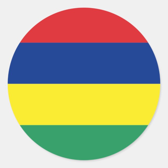 Mauritius-Flaggenaufkleber Runder Aufkleber (Vorderseite)