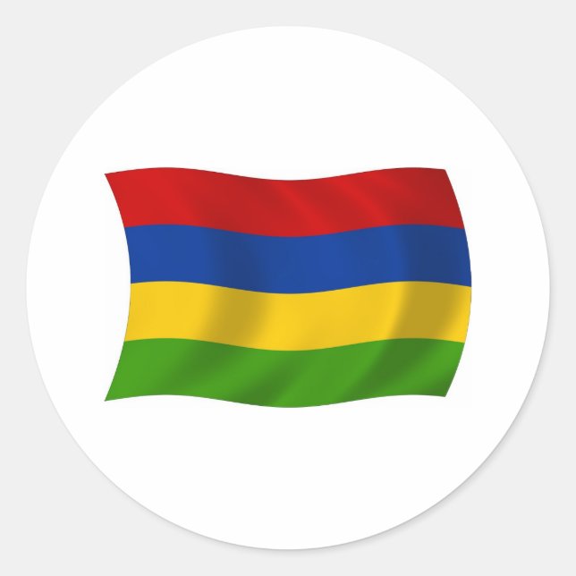 Mauritius-Flaggenaufkleber Runder Aufkleber (Vorderseite)