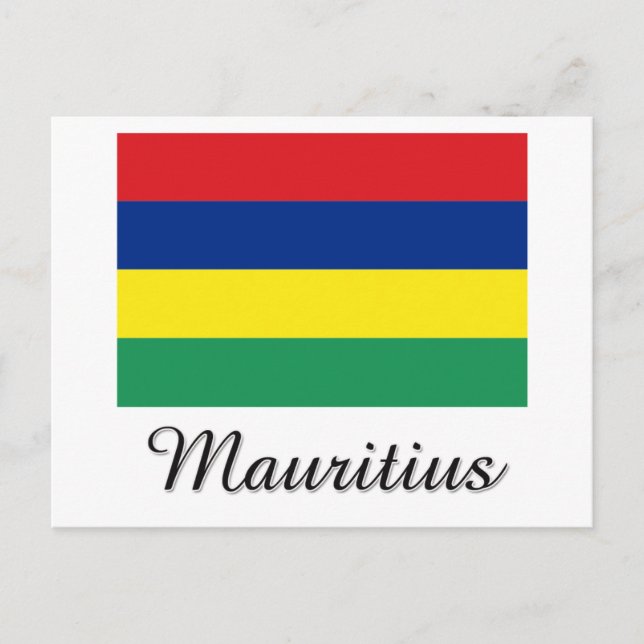 Mauritius Flaggendesign Postkarte (Vorderseite)