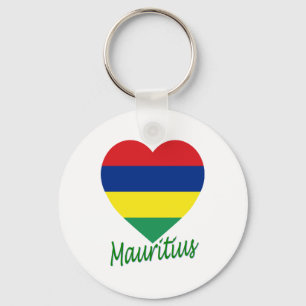 Mauritius Flaggenherz Schlüsselanhänger
