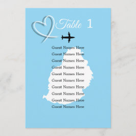 Mauritius Hochzeit in Urlaubsort Table Card Einladung