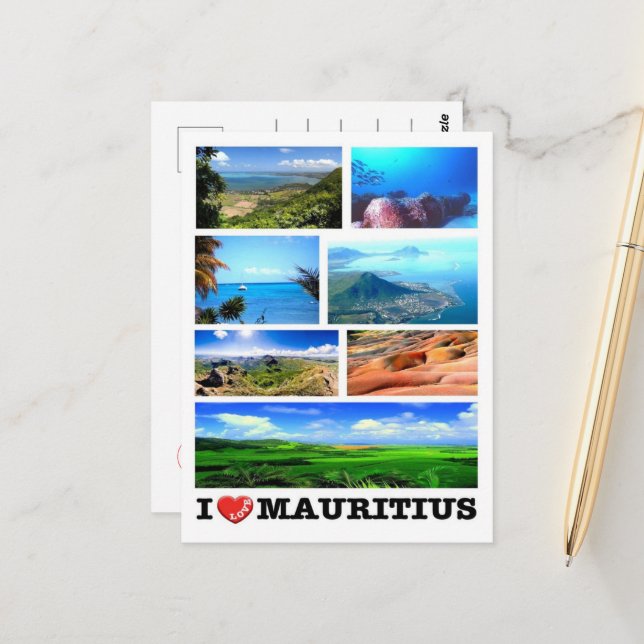 Mauritius - I Liebe - Postkarte (Vorderseite/Rückseite Beispiel)