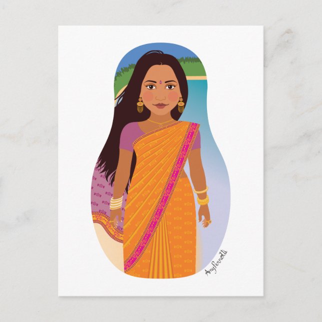 Mauritius, Indian Matryoshka Postcard Postkarte (Vorderseite)