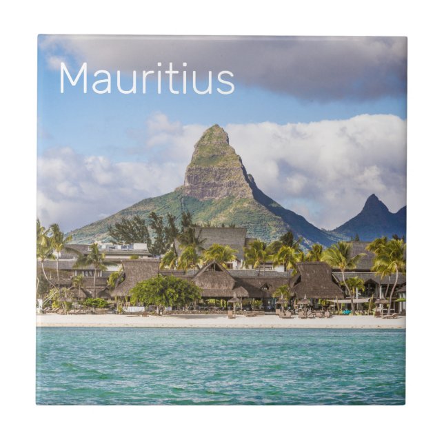 Mauritius Indian Ocean Flic En Flac Beach Souvenir Fliese (Vorderseite)