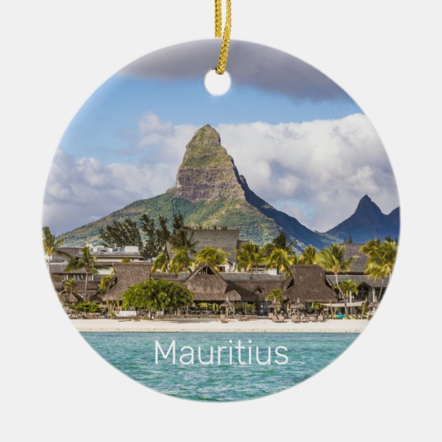 Mauritius Indian Ocean Flic En Flac Beach Souvenir Keramik Ornament (Vorne)