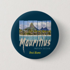 Mauritius Indischer Ozean Vintag Beach Souvenir Button
