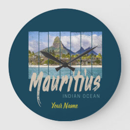 Mauritius Indischer Ozean Vintag Beach Souvenir Große Wanduhr