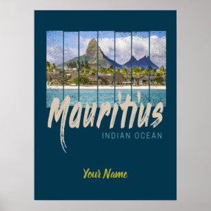 Mauritius Indischer Ozean Vintag Beach Souvenir Poster