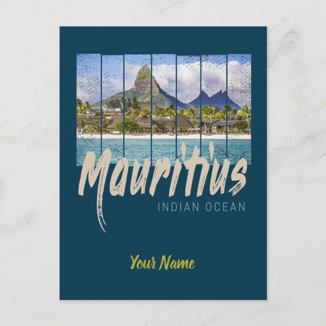 Mauritius Indischer Ozean Vintag Beach Souvenir Postkarte (Vorderseite)