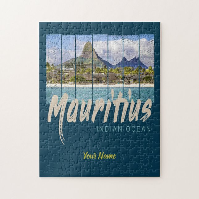 Mauritius Indischer Ozean Vintag Beach Souvenir Puzzle (Vertikal)