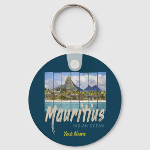 Mauritius Indischer Ozean Vintage-Strandsouvenir Schlüsselanhänger