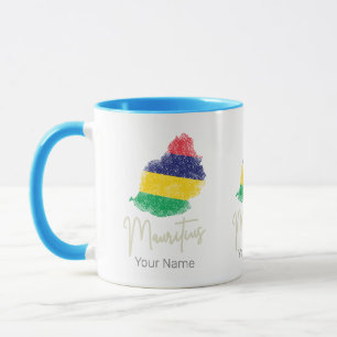 Mauritius Insel Karte Vintage Flagge Indischer Oze Tasse