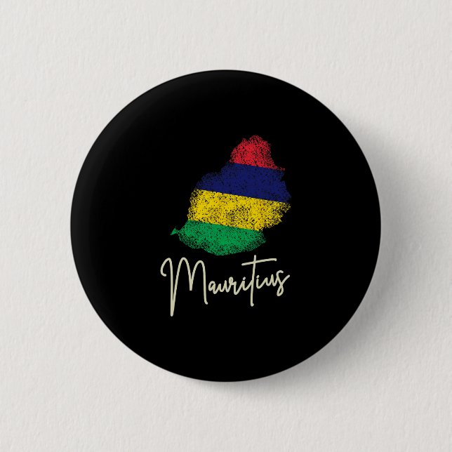 Mauritius Insel Vintage-Flagge Ozean Indischer Url Button (Vorderseite)