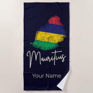 Mauritius Inselkarte Vintage-Flagge Indischer Ozea Strandtuch