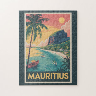 Mauritius-Küsten-Illustration Reise Kunst Vintage Puzzle