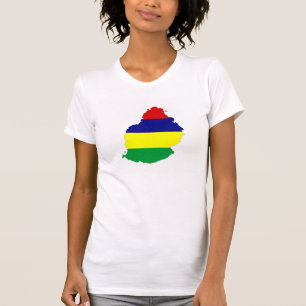 Mauritius-Landesflaggekarten-Formsymbol T-Shirt