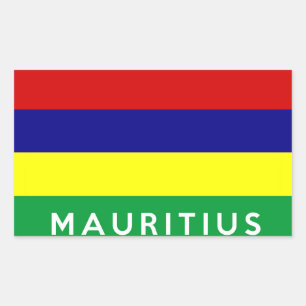 Mauritius-Landesflaggesymbol-Namentext Rechteckiger Aufkleber