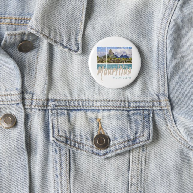 Mauritius Le Morne Brabant Mountain Souvenir Button (Beispiel)