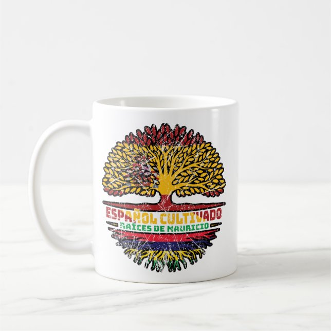 Mauritius Mauritius Spanien Fahne für Baumwurzeln Kaffeetasse (Links)