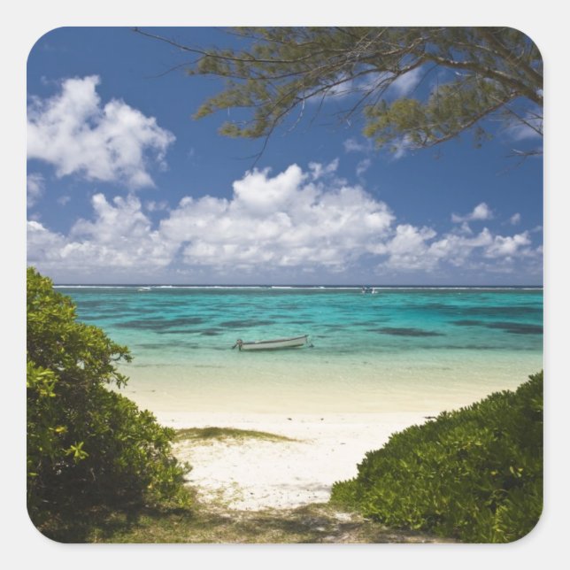 Mauritius, Ost-Mauritius, Belle Mare, Ost Quadratischer Aufkleber (Vorderseite)