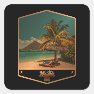 Mauritius Quadratischer Aufkleber