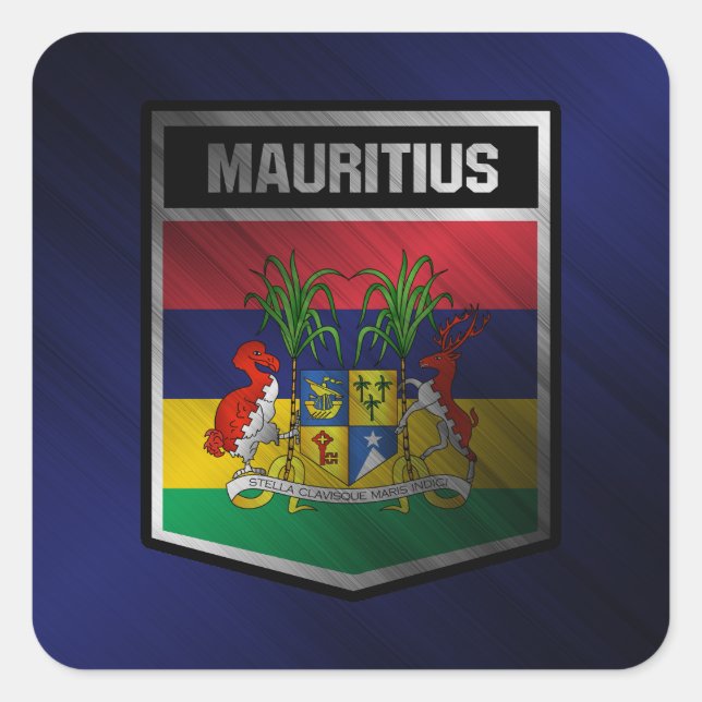 Mauritius Quadratischer Aufkleber (Vorderseite)